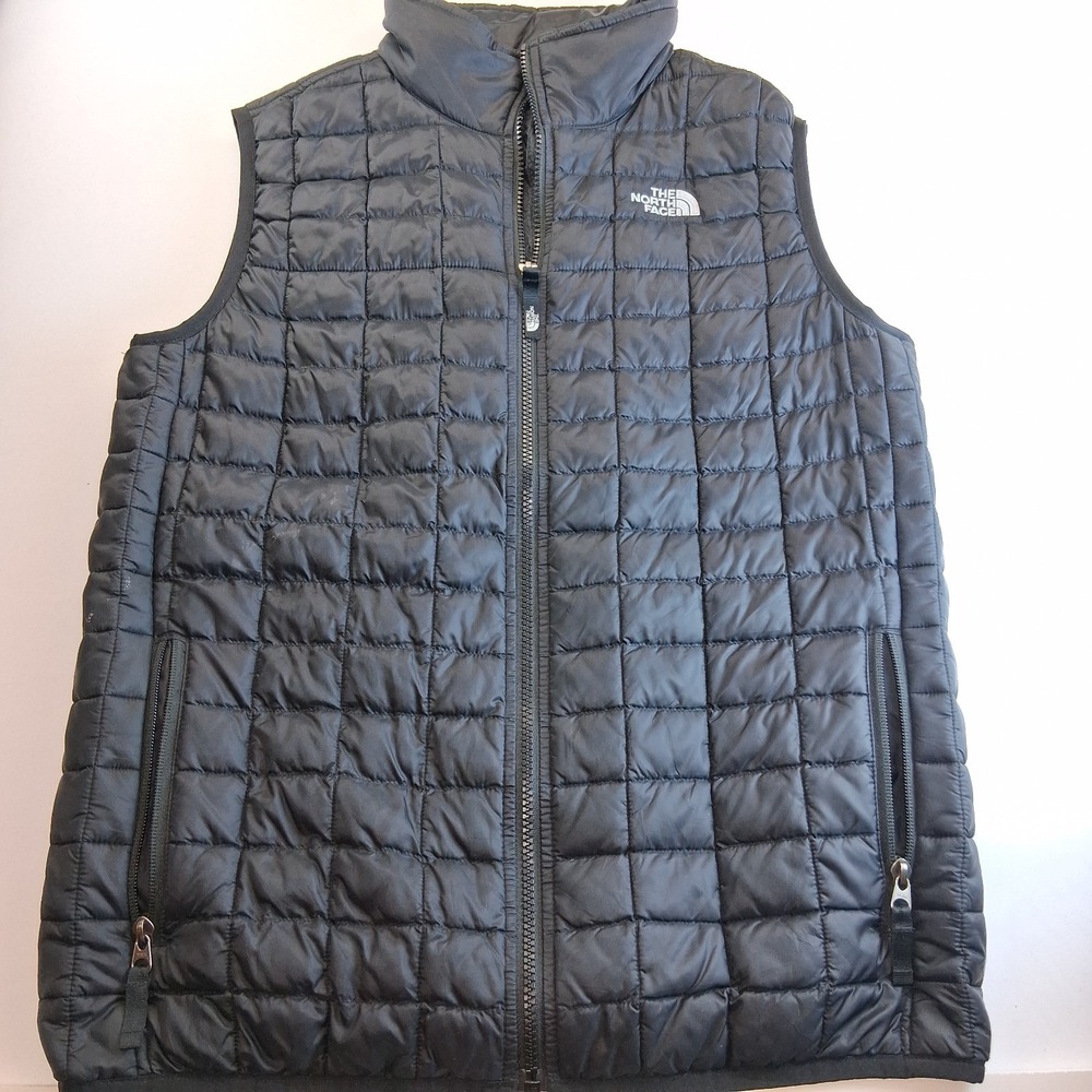 North Face Vest Boys XL Black Puffer Full Zip  Outdoor